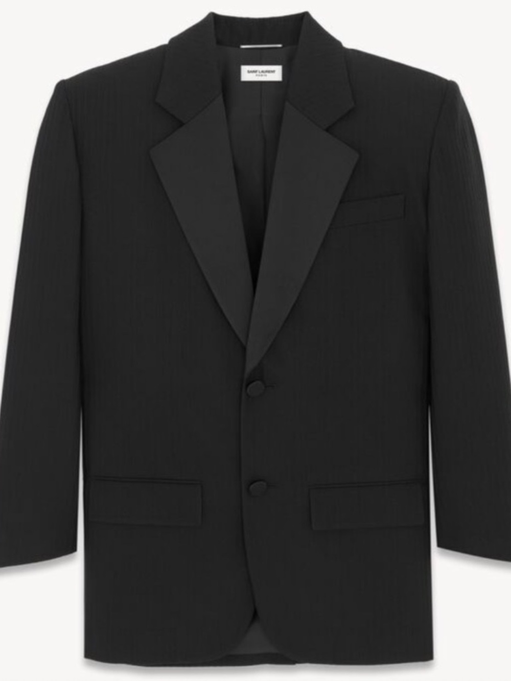 Saint Laurent YSL Runway Oversized Stripe Wool Tuxedo Blazer Jacket